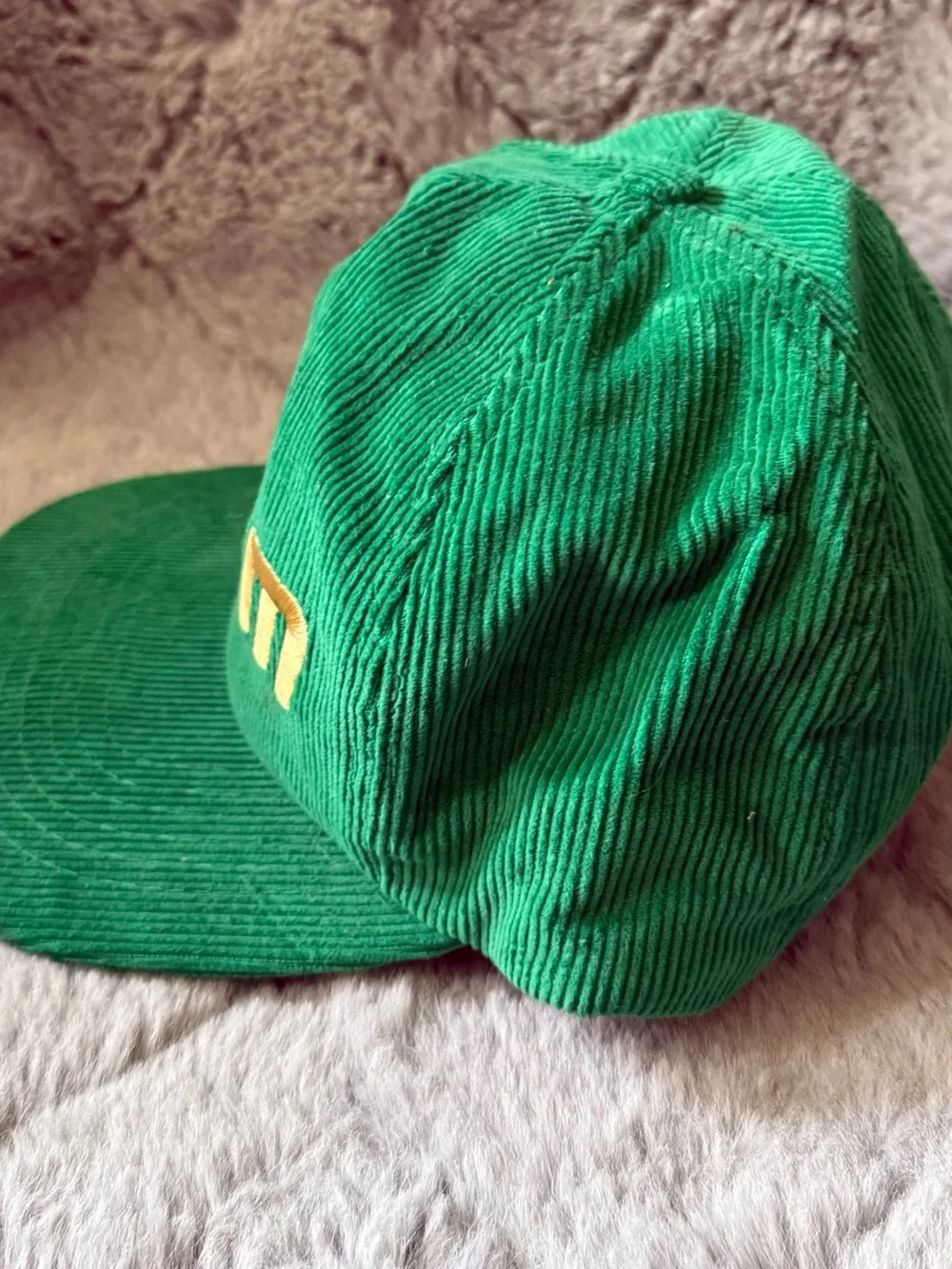 Vintage Gold Medal Salem Embroidered Green Corduroy Snap Back Hat